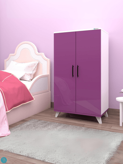 % 100 MDF Menekşe Kapaklı Çocuk Dolabı