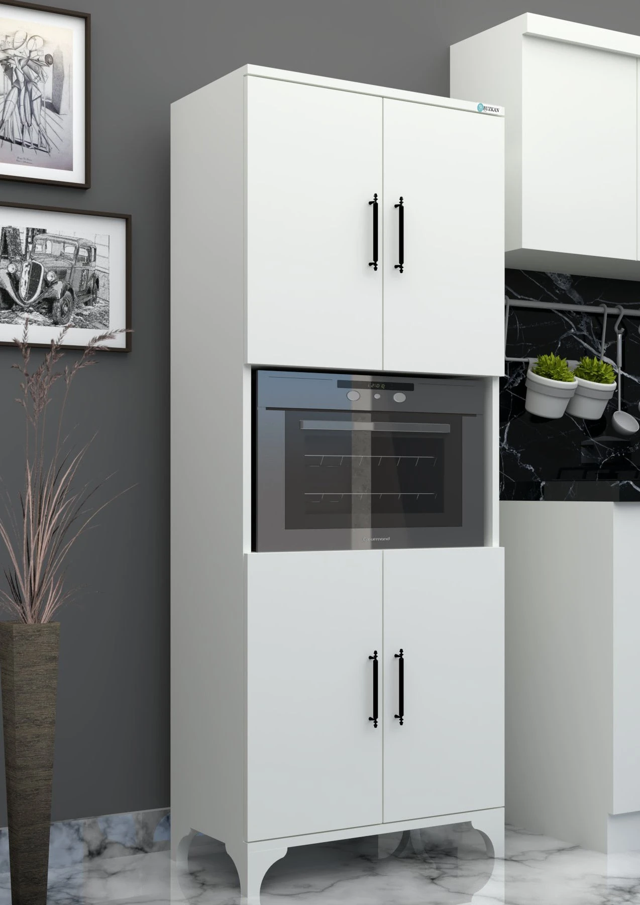 %100 mdf Lam Çok Amaçlı, Fırın, Kiler, Balkon Banyo Dolabı (BÜYÜK BOY FIRIN KABİNİ)