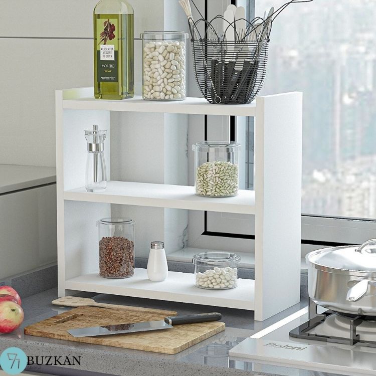 % 100 Mdf Lam Tezgah Üstü desen li Çok Amaçlı Raf