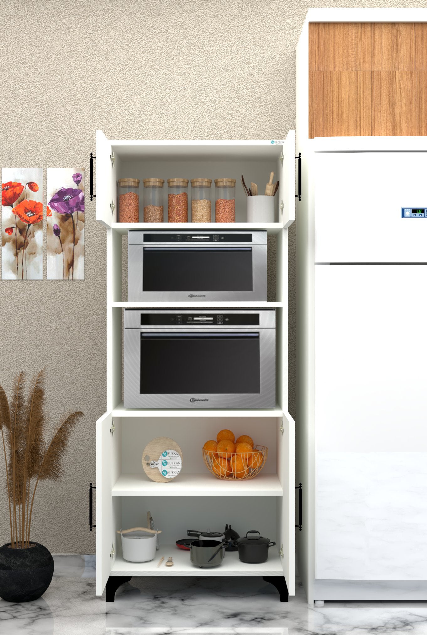 % 100 Mdf Lam Çok Amaçlı Dolap, Fırın Ve Mikro Fırınlık Fırınmikro