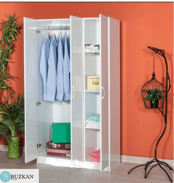 Buzkan % 100 mdf Lam 3 Kapaklı Çok Amaçlı Dolap / Gardırop