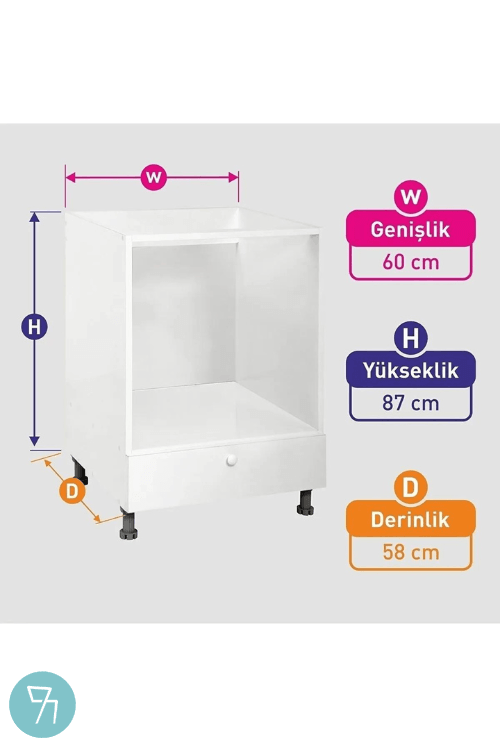 % 100 Mdf Lam Ankastre Mutfak Dolabı Düz-kapaklı Modül Tüm Setlere ankastre 87*60
