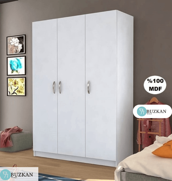 Buzkan % 100 mdf Lam 3 Kapaklı Çok Amaçlı Dolap / Gardırop