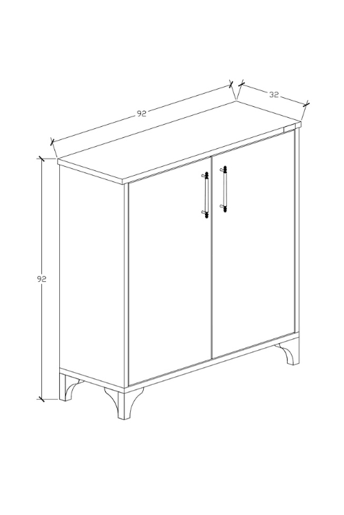 %100 Mdf 2 Kapaklı Küp Üstü Desenli Ayakkabılık