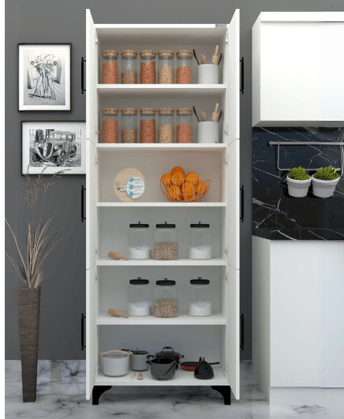 % 100 Mdf Lam 6 Kapaklı Çok Amaçlı- Frenli kapak-Kiler, Banyo, Ayakkabılık