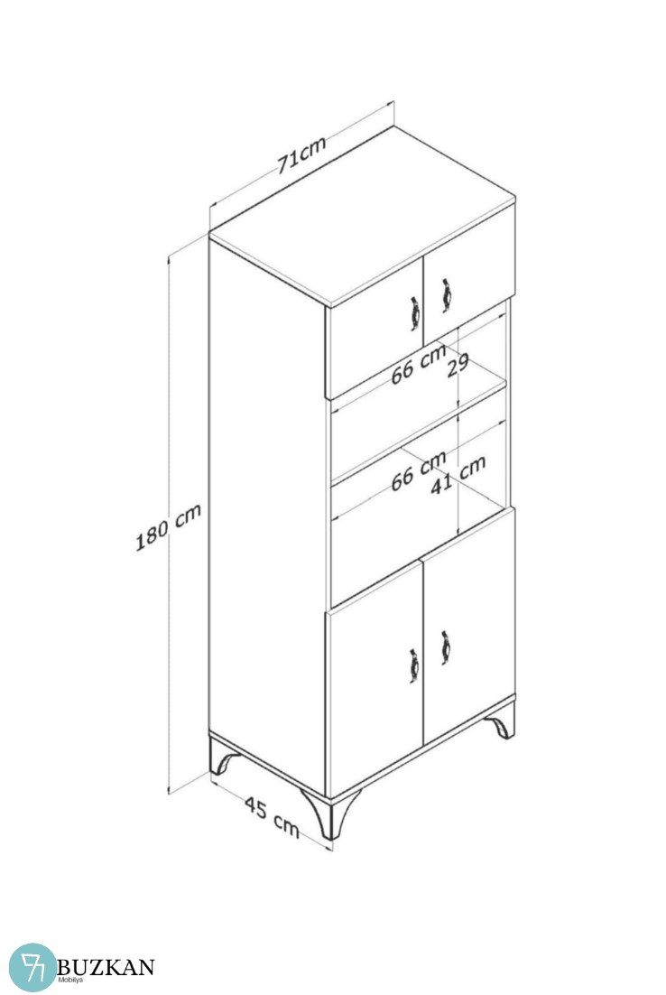 % 100 Mdf Fırın Ve Mikro Fırınlık Fırınmikro dolabı Beyaz-Kahverengi