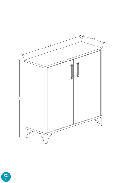 %100 MDF 2 Kapaklı Küp Üstü Beyaz Ayakkabılık