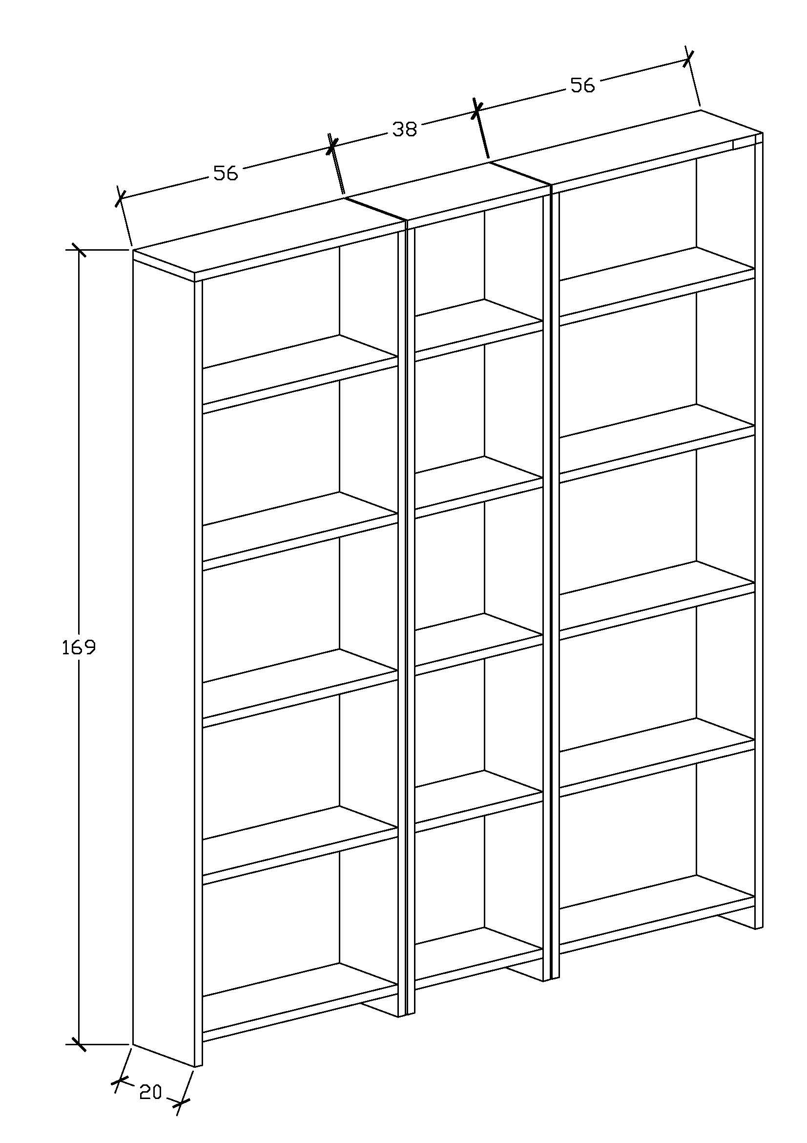 % 100 Mdf Beyaz 5 Raflı Kitaplık