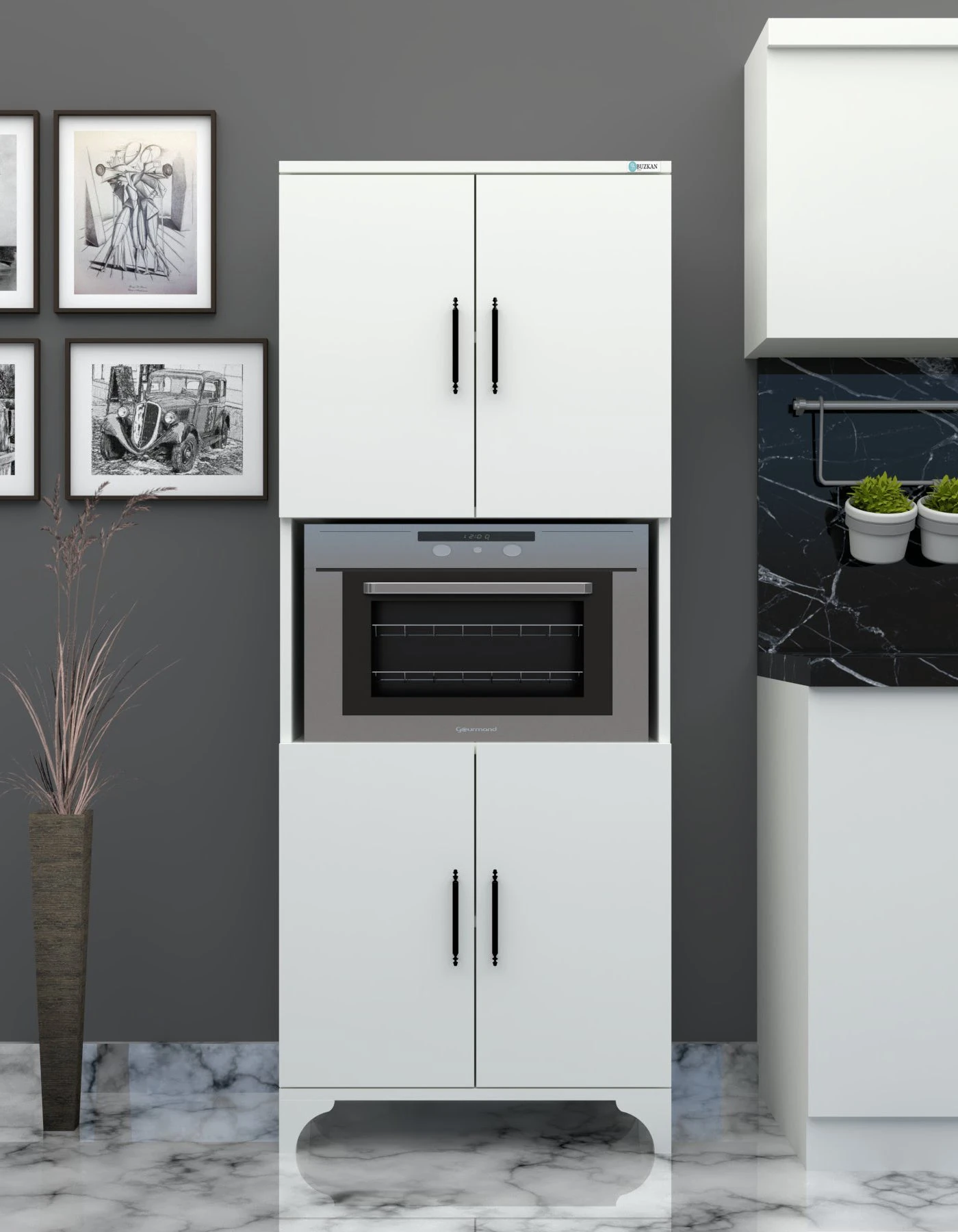 %100 mdf Lam Çok Amaçlı, Fırın, Kiler, Balkon Banyo Dolabı (BÜYÜK BOY FIRIN KABİNİ)