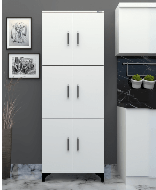 % 100 Mdf Lam 6 Kapaklı Çok Amaçlı- Frenli kapak-Kiler, Banyo, Ayakkabılık