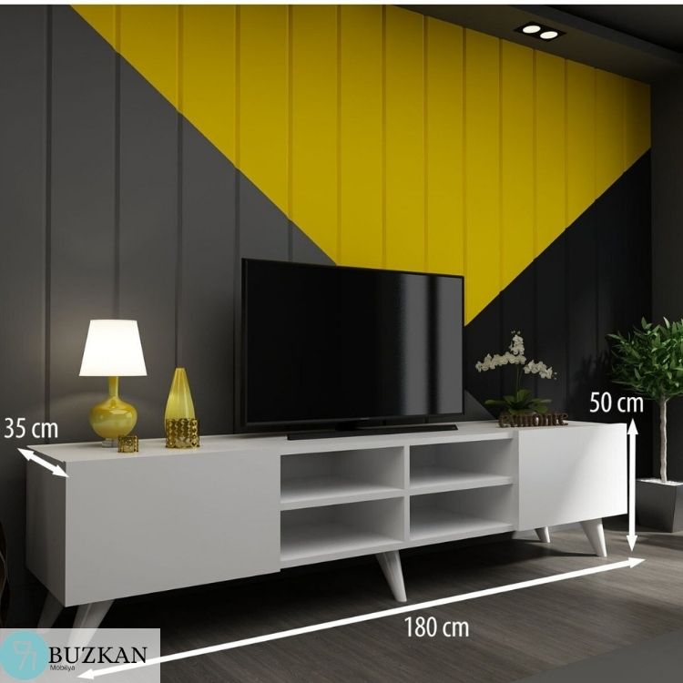 % 100  Mdf Beyaz Tv Ünitesi (Tv sehpası)