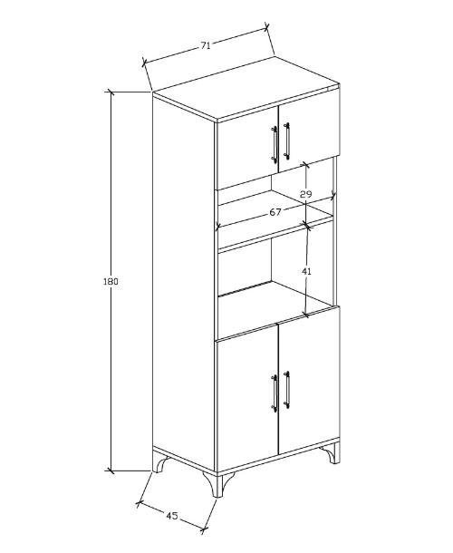 Buzkan Mobilya % 100 Mdf Fırın ve Mikrodalga Dolabı