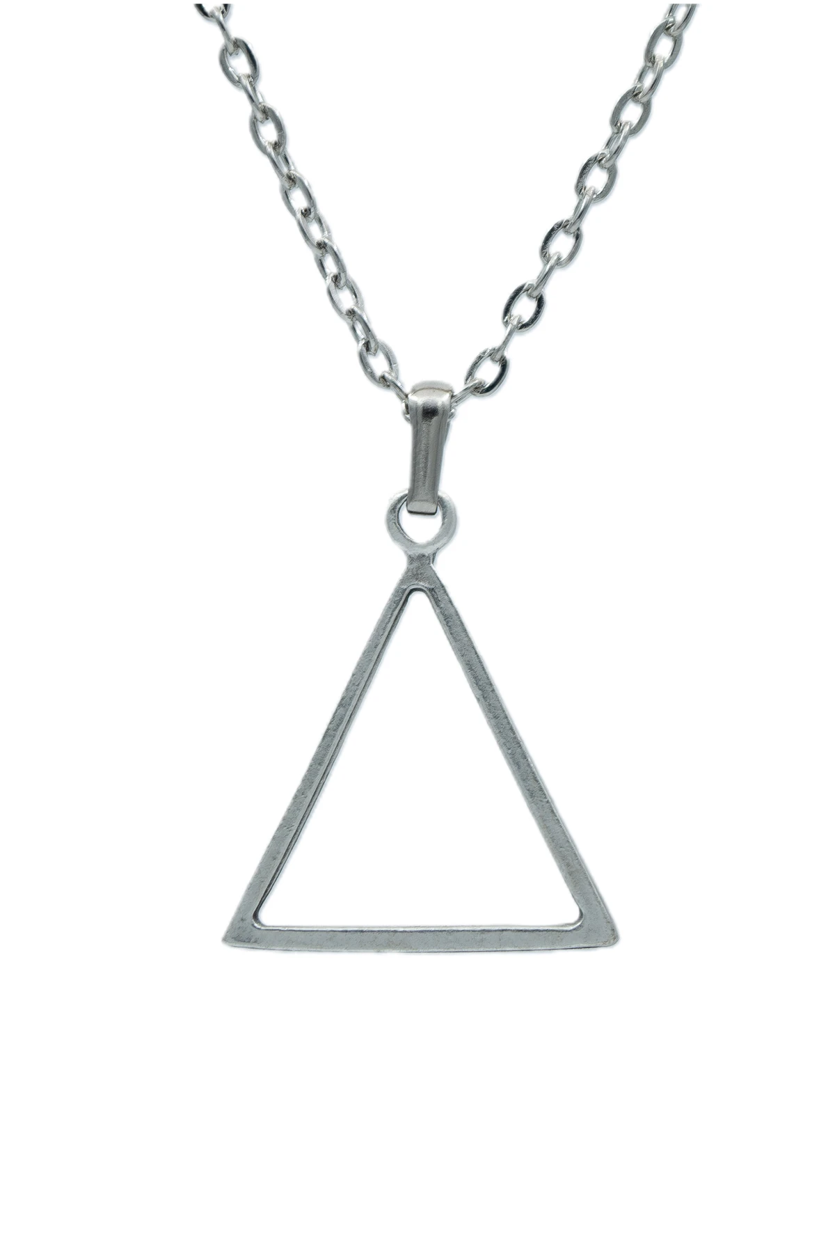 3'lü Dikdörtgen Sallantılı Üçgen Geometrik Erkek Kadın Kolye Seti