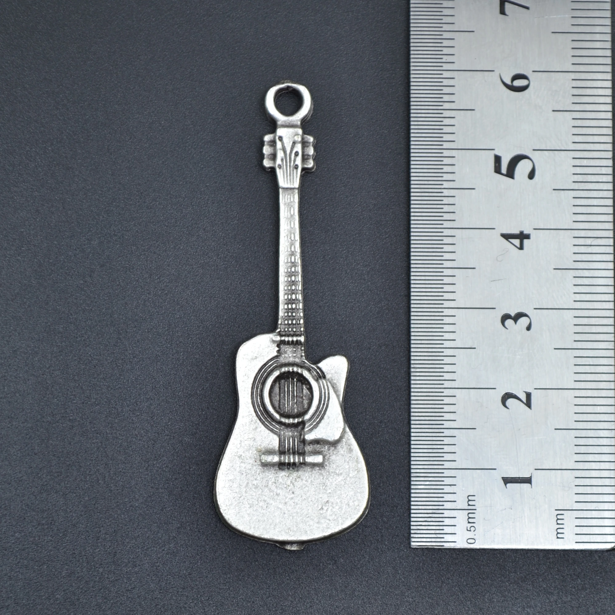 Akustik Gitar Kolye Ucu - Gümüş ( Silver ) Renk