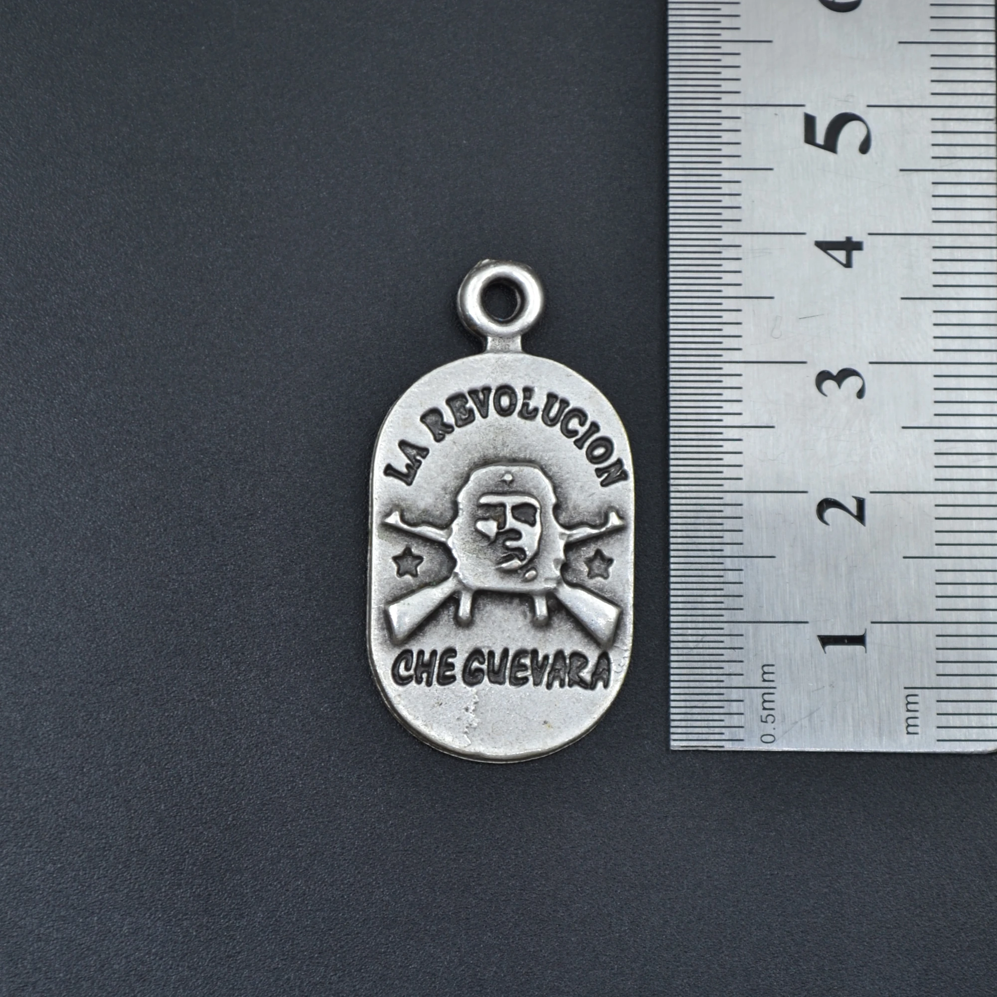 Devrim - Che Guevara - La Revolucion Kolye - Gümüş ( Silver ) Renk - 60 cm Düz Ezme Zincir Kolye