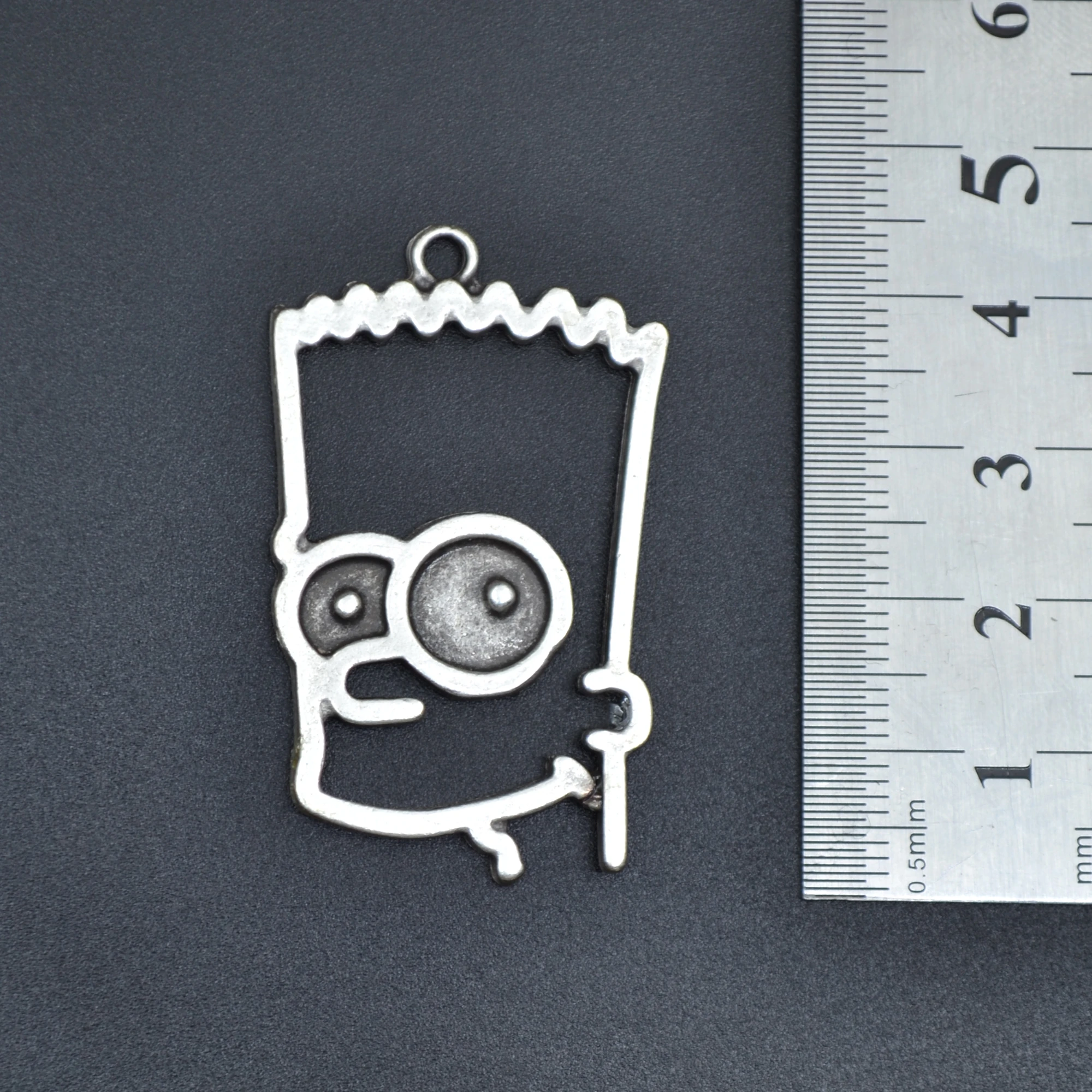 Bart Simpson Kolye Ucu - Gümüş ( Silver ) Renk