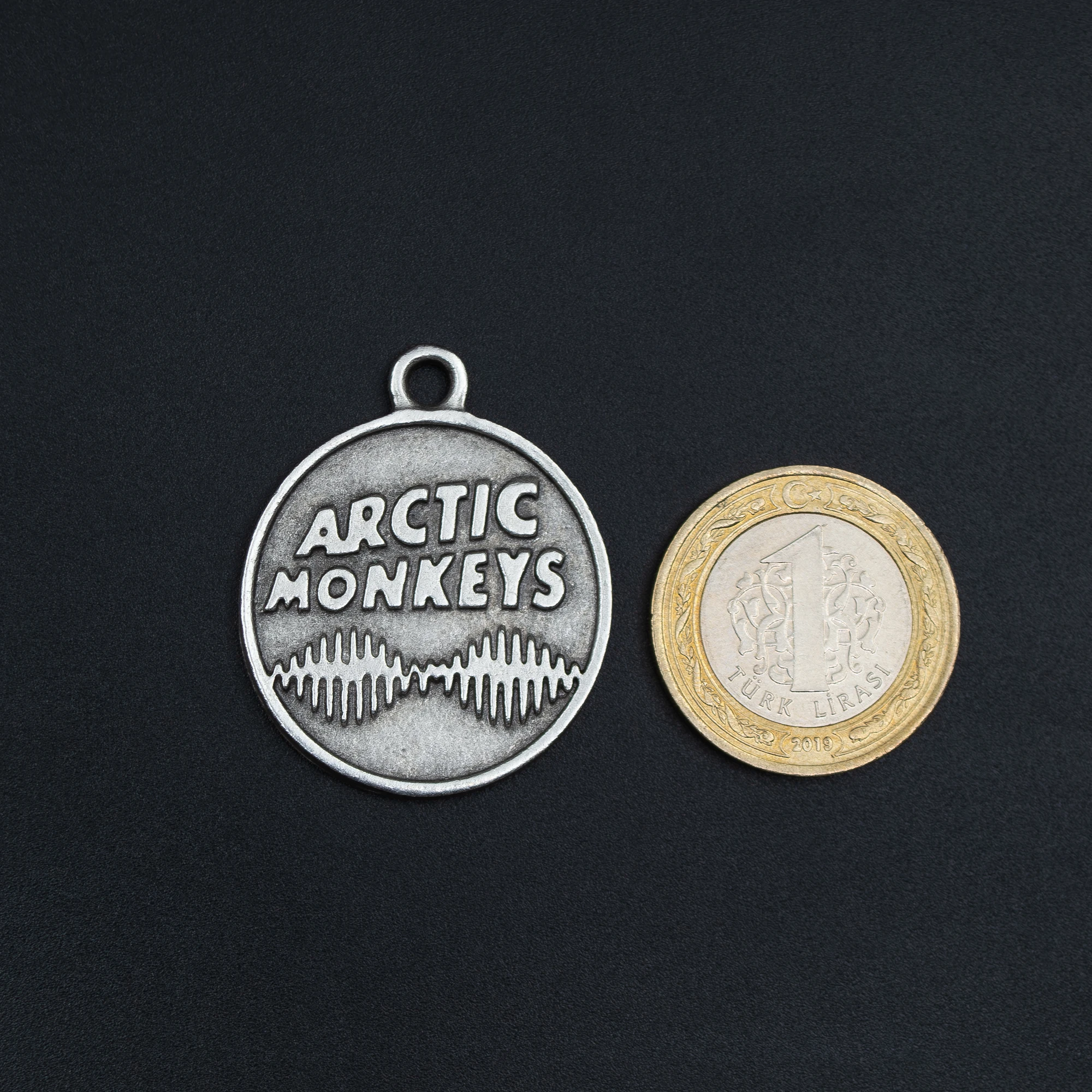 Arctic Monkeys Kolye - Gümüş ( Silver ) Renk - 60 cm Düz Ezme Zincir Kolye