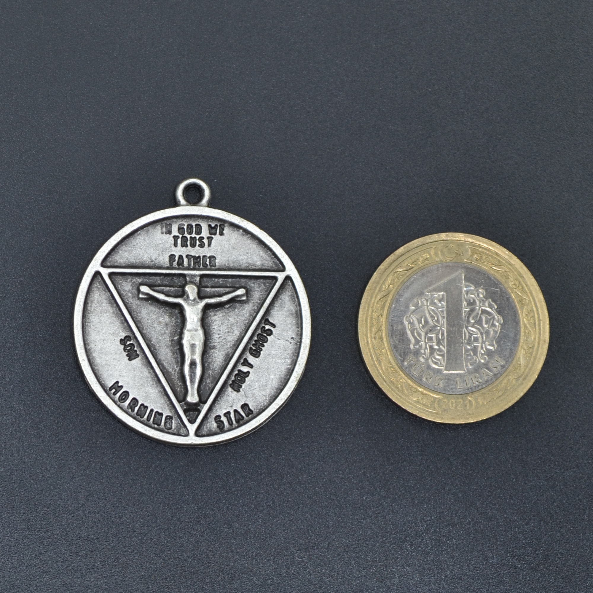 Pagan - Keçi Şeytan - Hz. İsa Kolye - Gümüş ( Silver ) Renk - 60 cm Düz Ezme Zincir Kolye