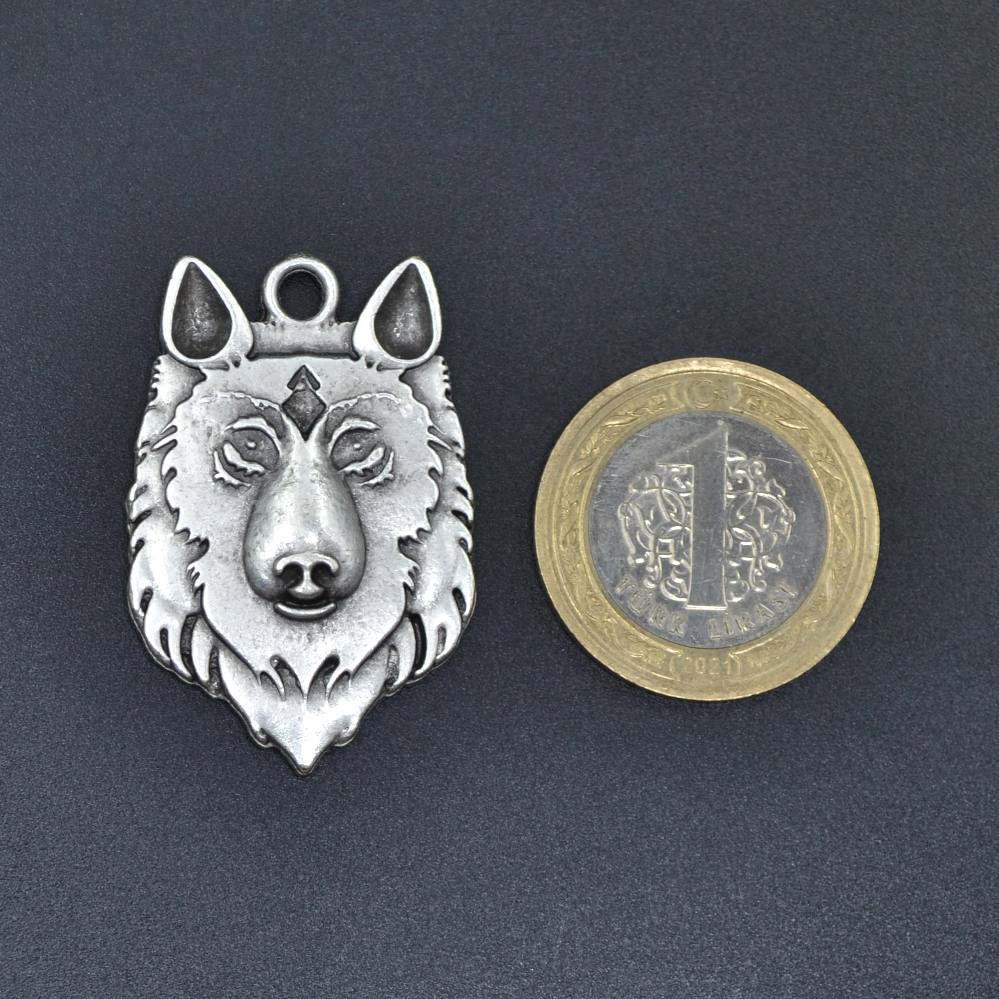 Kurt Kolye Ucu - Gümüş ( Silver ) Renk