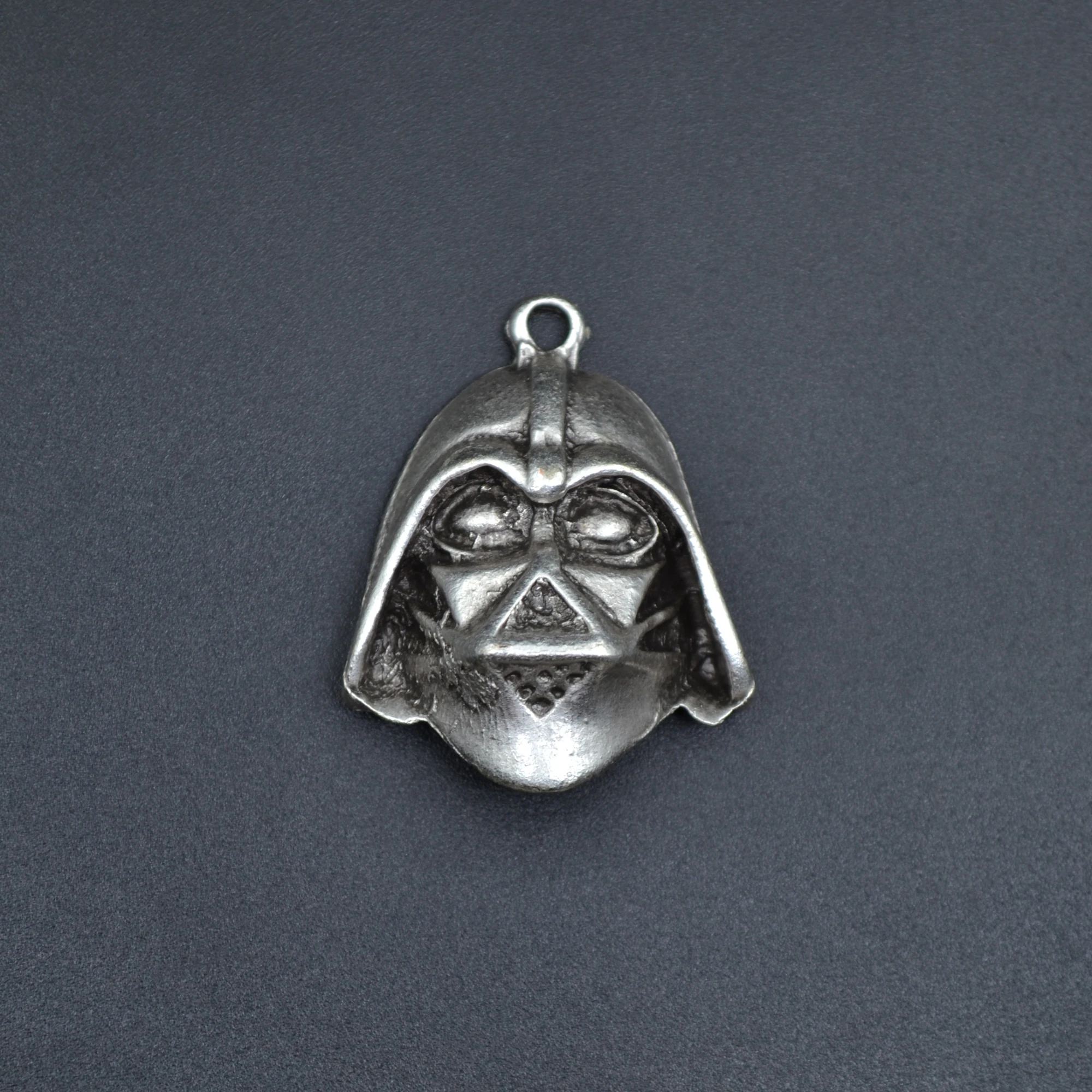 Star Wars - Darth Vader Kolye - Gümüş ( Silver ) Renk - 60 cm Düz Ezme Zincir Kolye