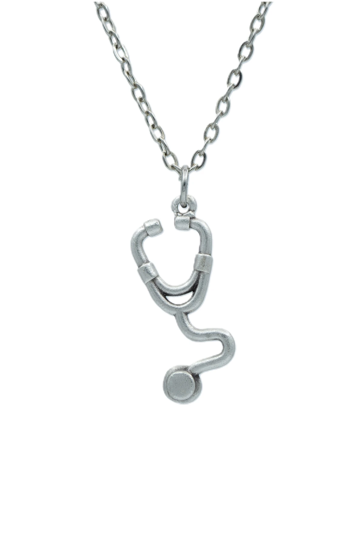 2'li Steteskop - Kalp Erkek Kadın Kolye Seti