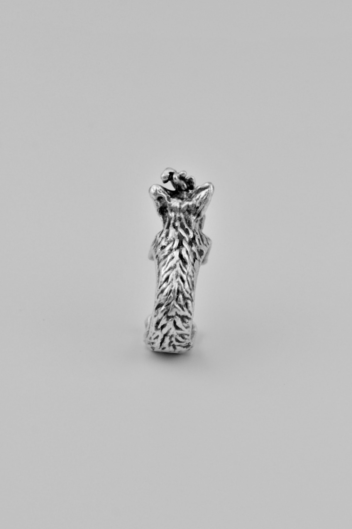 Terrier Köpek Gümüş Kaplama Ayarlamalı Kadın Erkek Yüzük