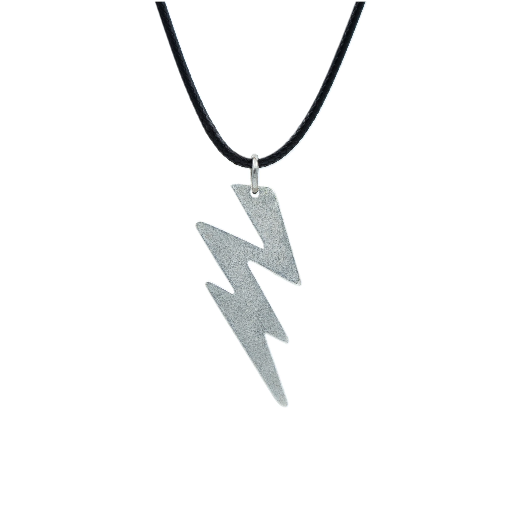 Şimşek Flash Kolye - Gümüş ( Silver ) Renk - 60 cm Deri İp Kolye