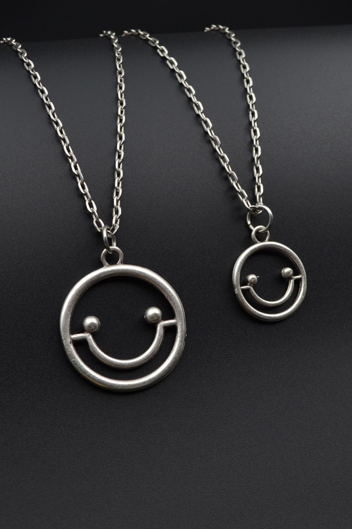 2'li Gülen Surat - Smile Erkek Kadın Kolye Seti