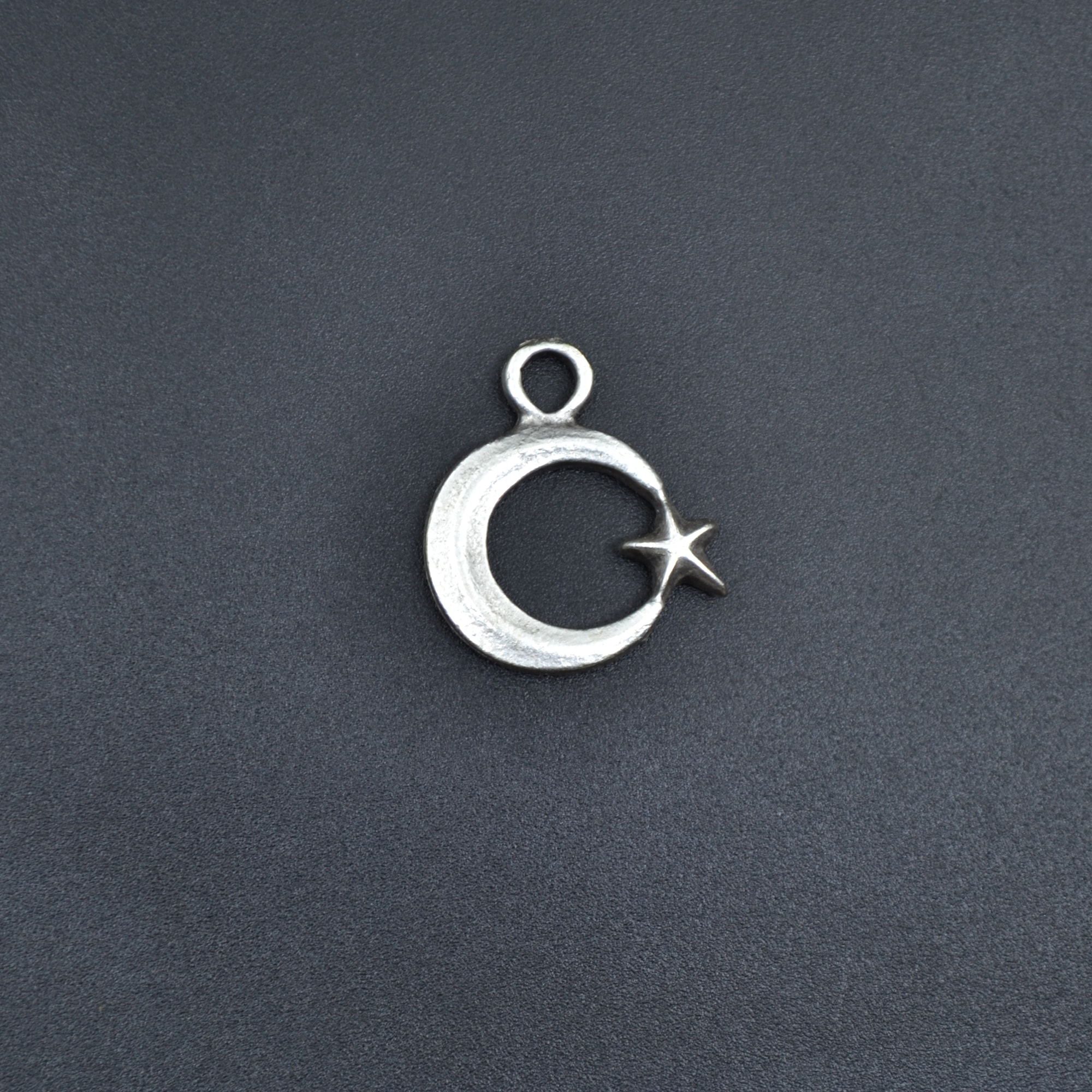 Minimal Ay Yıldız Kolye Ucu - Gümüş ( Silver ) Renk