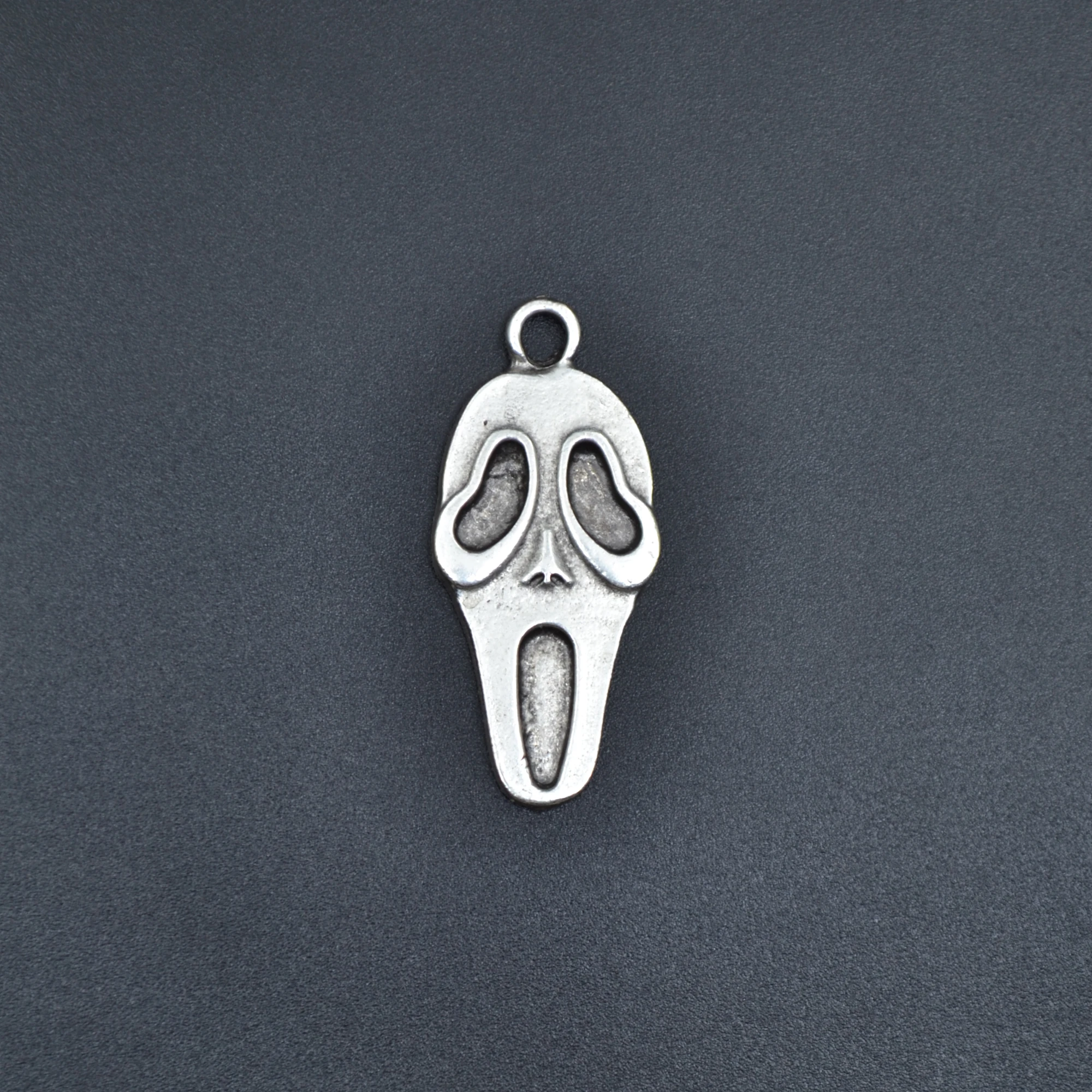 Scream - Çığlık Kolye - Gümüş ( Silver ) Renk - 60 cm Düz Ezme Zincir Kolye