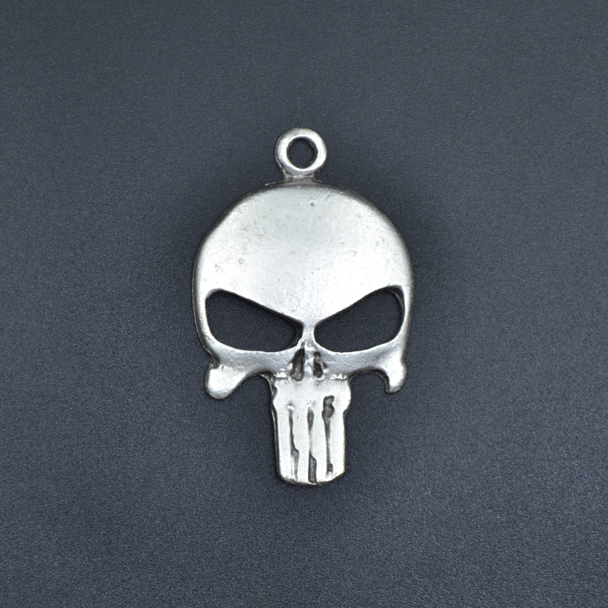 Punisher Cezalandırıcı Kolye - Gümüş ( Silver ) Renk - 60 cm Örme Zincir Kolye
