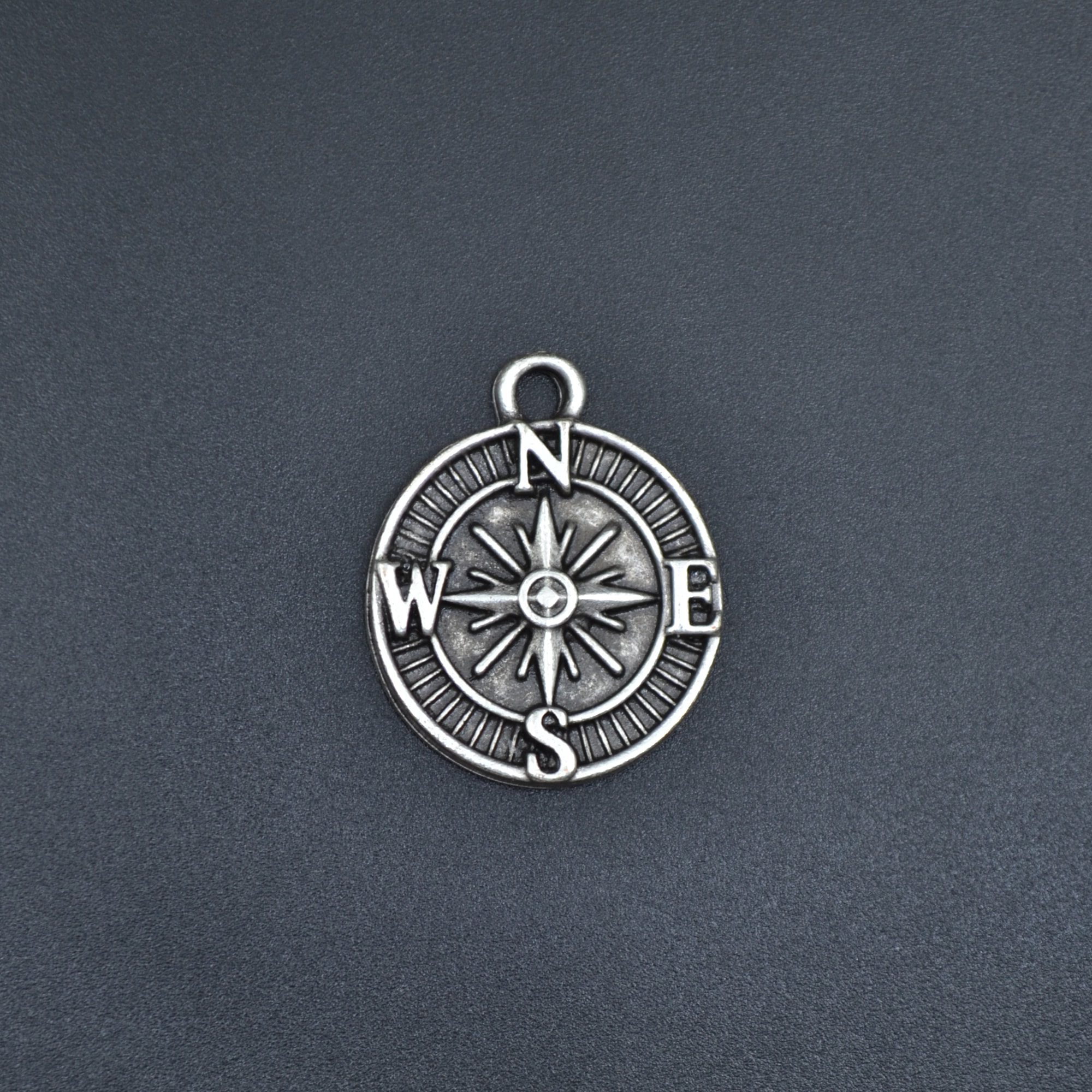 Minimal Pusula Kolye - Gümüş ( Silver ) Renk - 60 cm Düz Ezme Zincir Kolye