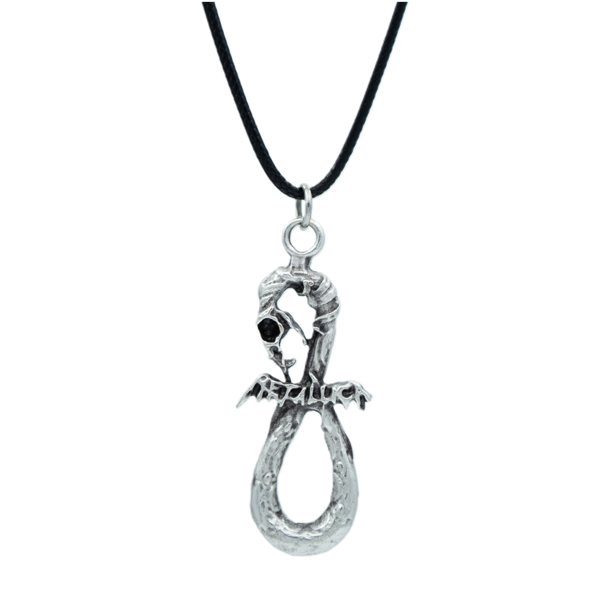 Metallica Kolye - Gümüş ( Silver ) Renk - 60 cm Deri İp Kolye