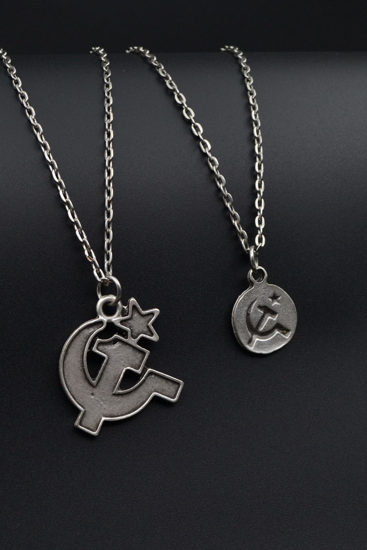 2'li Orak Çekiç Erkek Kadın Kolye Seti