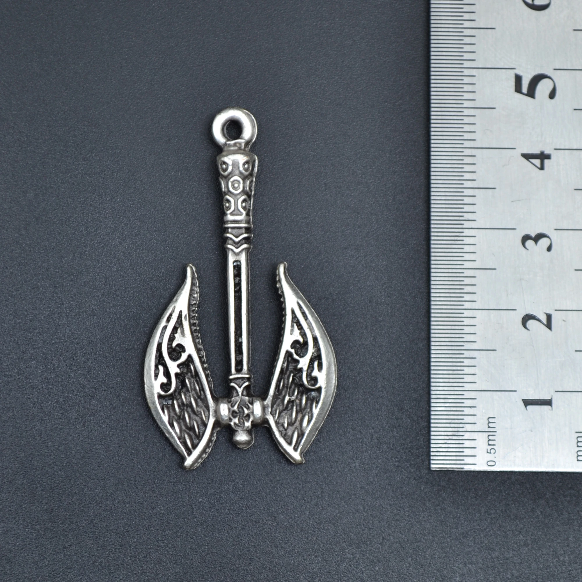 Axe - Balta Kolye - Gümüş ( Silver ) Renk - 60 cm Örme Zincir Kolye