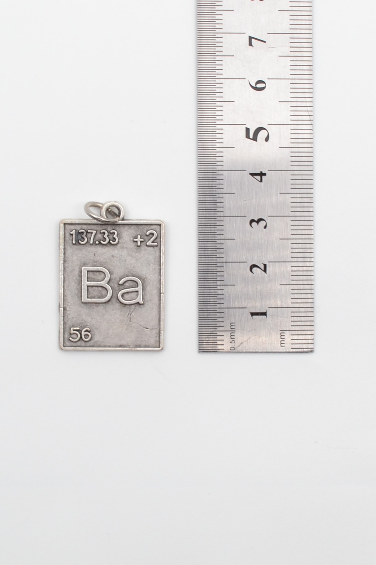Breaking Bad Ba (Baryum) Element Kolye - Gümüş ( Silver ) Renk - 60 cm Örme Zincir Kolye