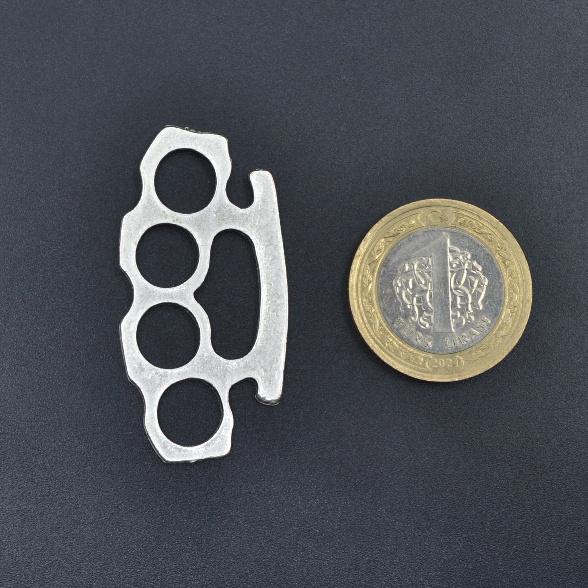 Muşta Kolye - Gümüş ( Silver ) Renk - 60 cm Düz Ezme Zincir Kolye