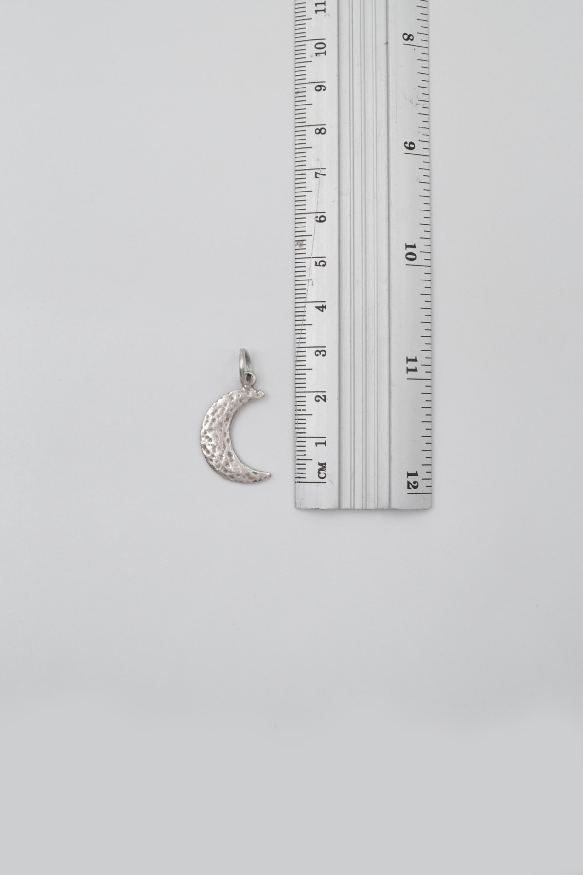 Ay Düz Ezme Zincir Kolye - Antik Gümüş Kaplama - Kadın Erkek - 60 cm