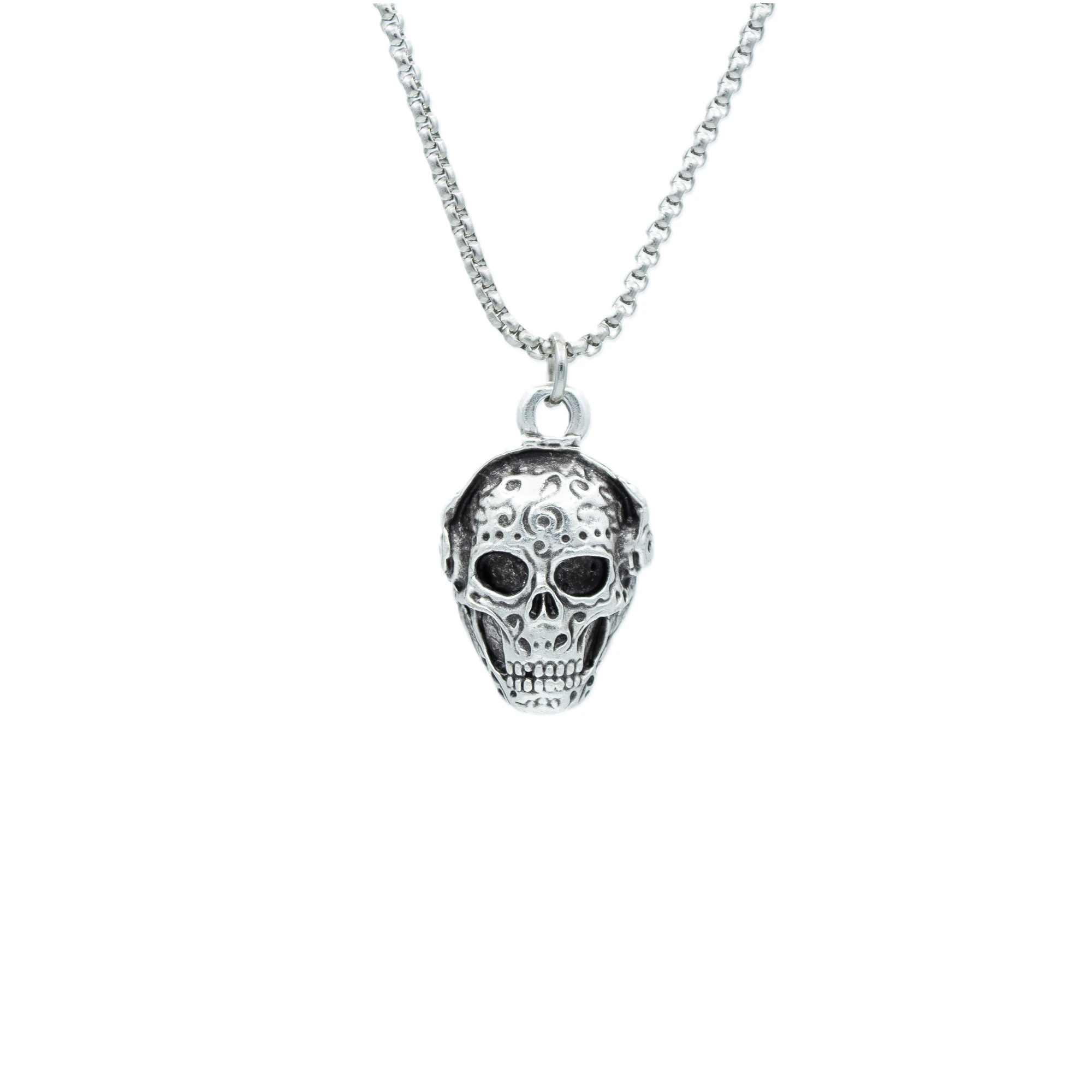 Dj Kuru Kafa Kolye - Gümüş ( Silver ) Renk - 60 cm Örme Zincir Kolye