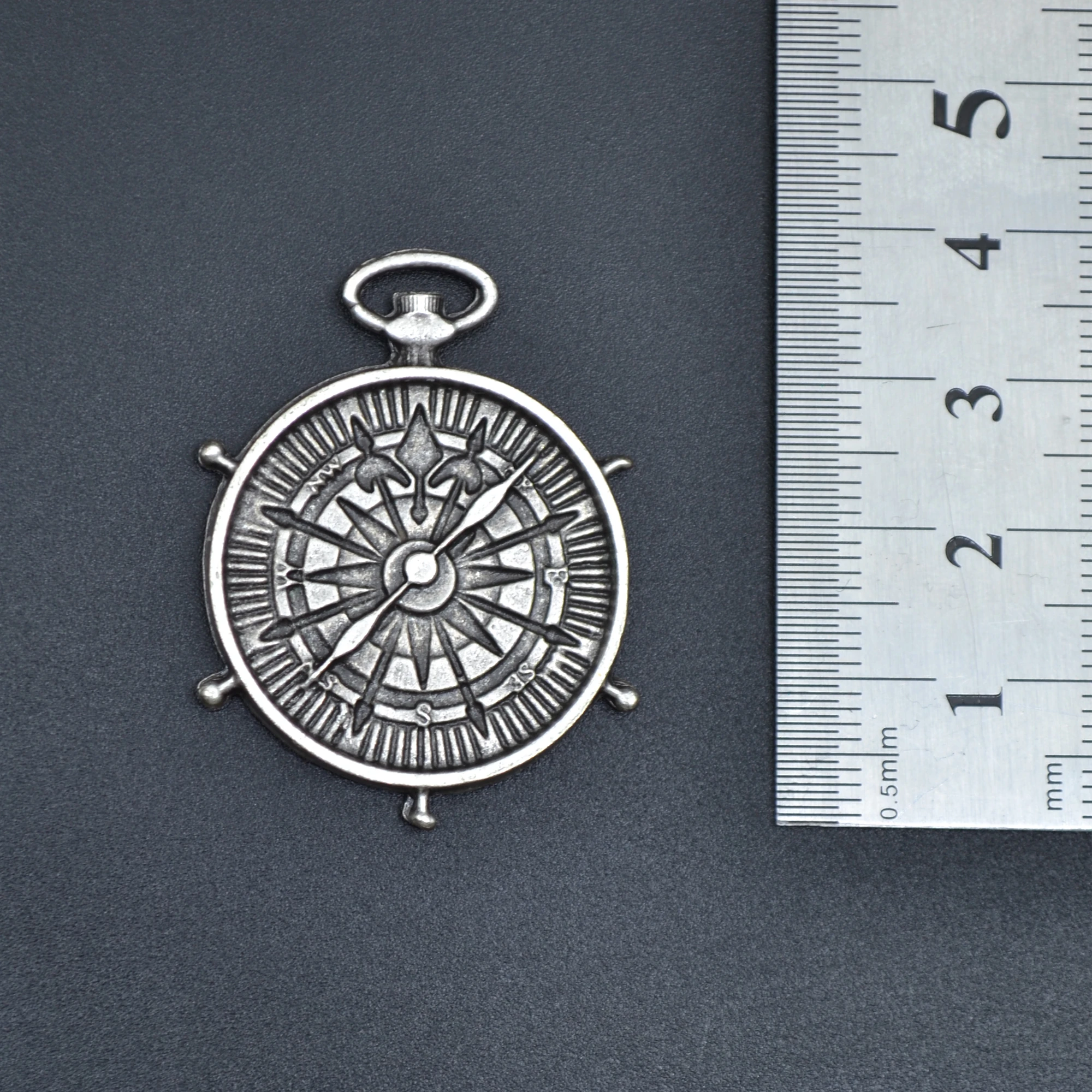 Pusula Kolye Ucu - Gümüş ( Silver ) Renk