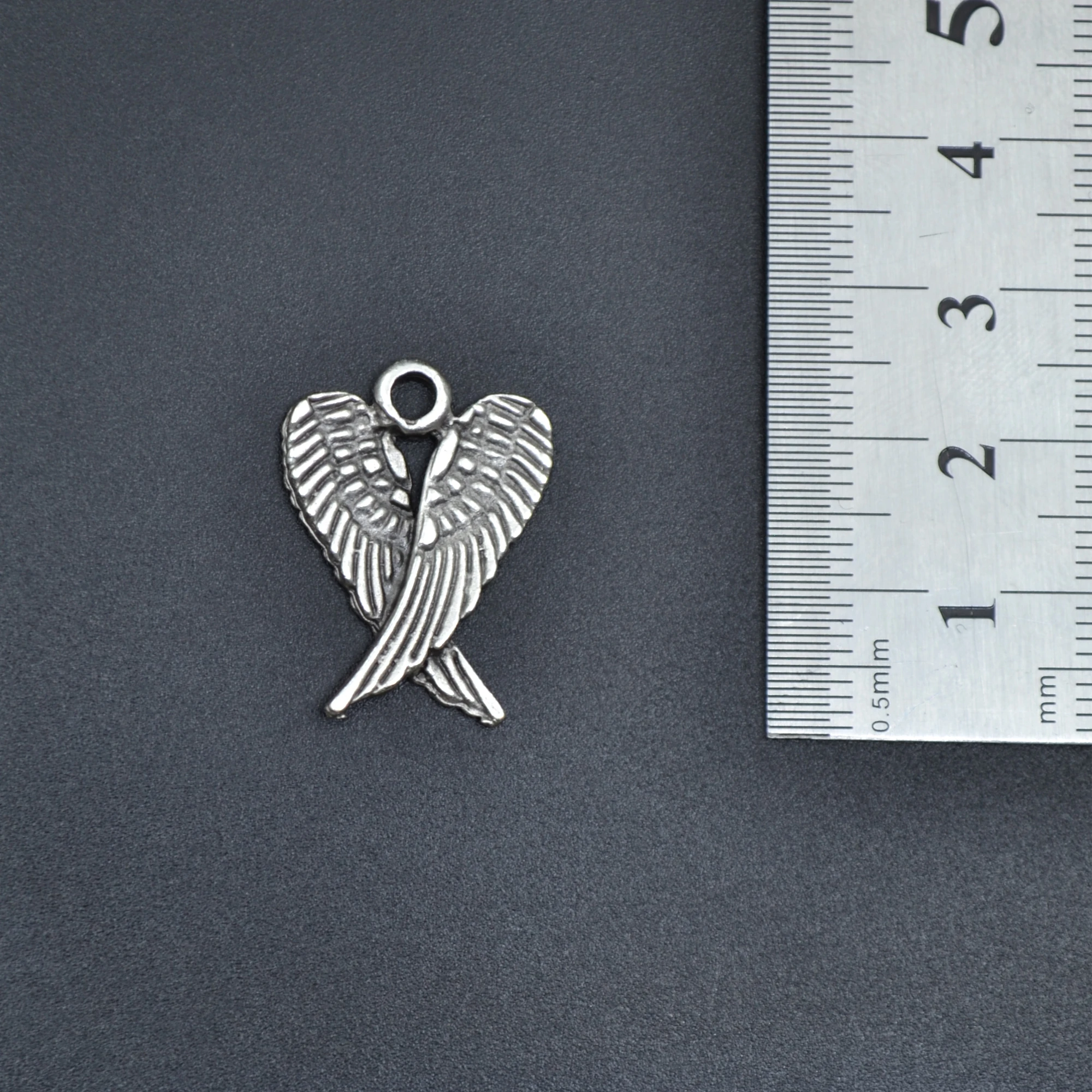 Minimal Melek Kanadı Kolye - Gümüş ( Silver ) Renk - 60 cm Deri İp Kolye