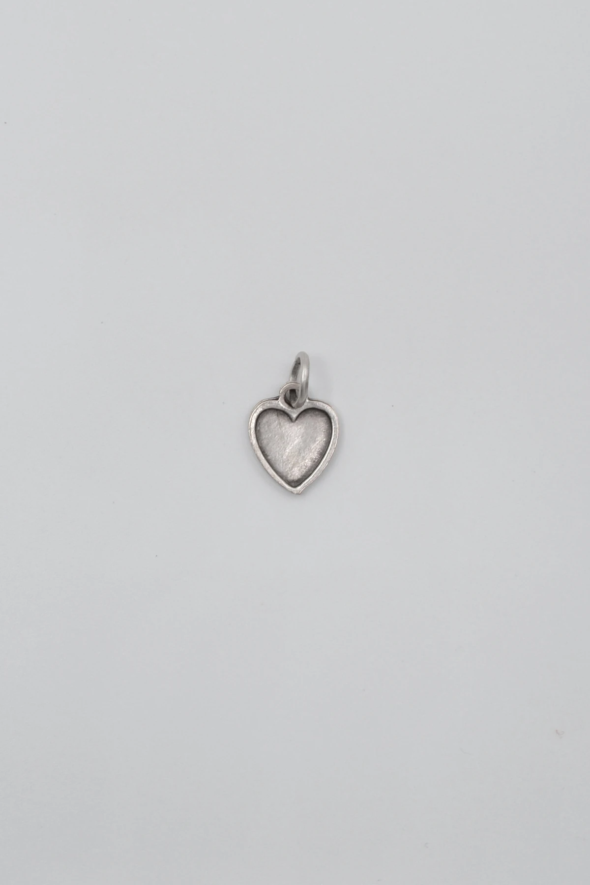 Minimalist Kalp Örme Zincir Kolye - Antik Gümüş Kaplama - Kadın Erkek - 60 cm