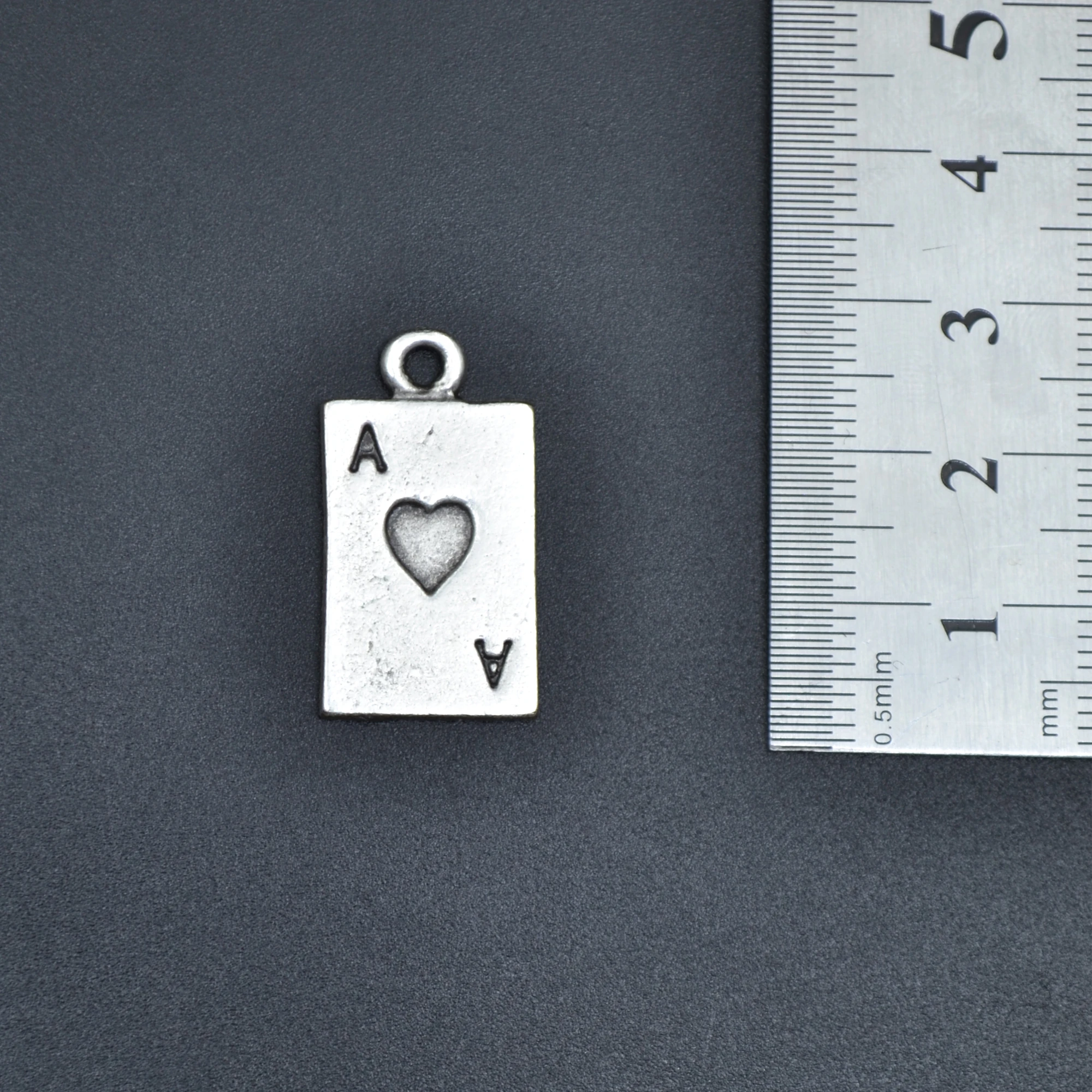 Minimal Kupa As Poker İskambil Kolye - Gümüş ( Silver ) Renk - 60 cm Örme Zincir Kolye