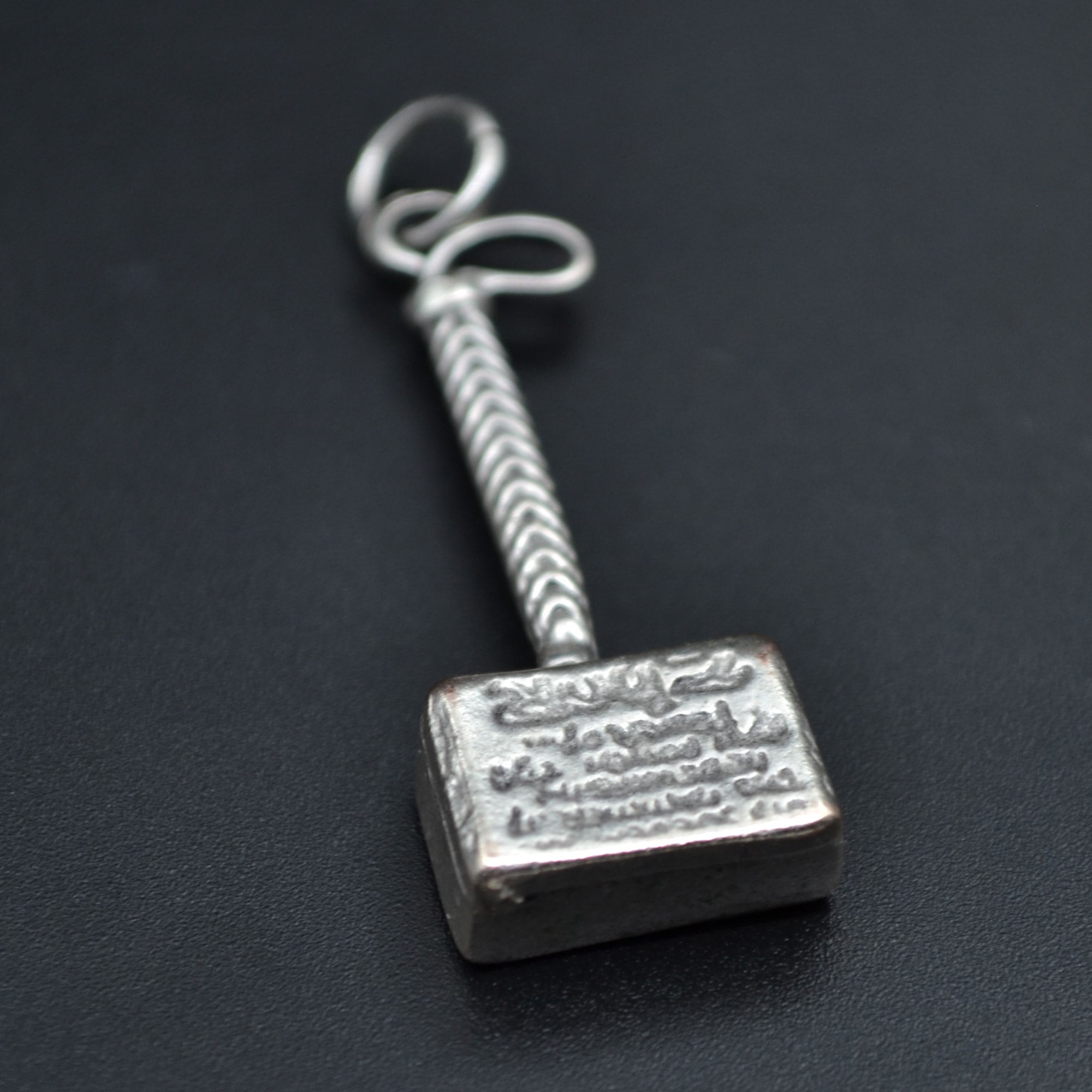 Thor Çekiç Kolye - Gümüş ( Silver ) Renk - 60 cm Deri İp Kolye