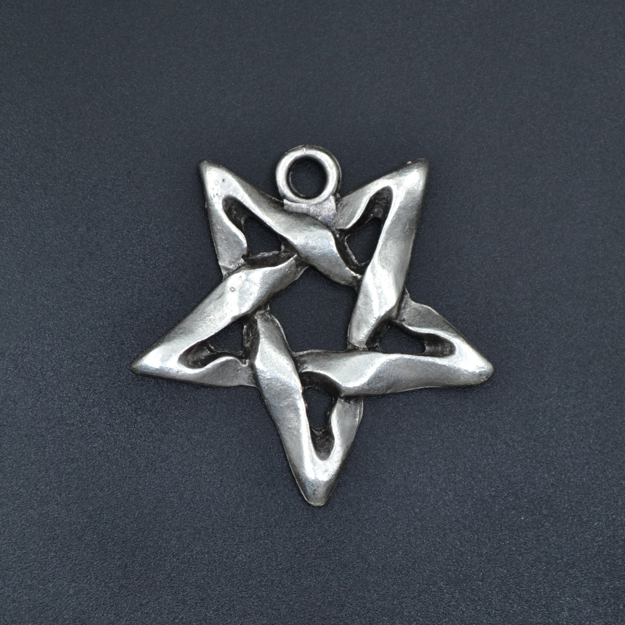 Pentagram Yıldızı Kolye Ucu - Gümüş ( Silver ) Renk