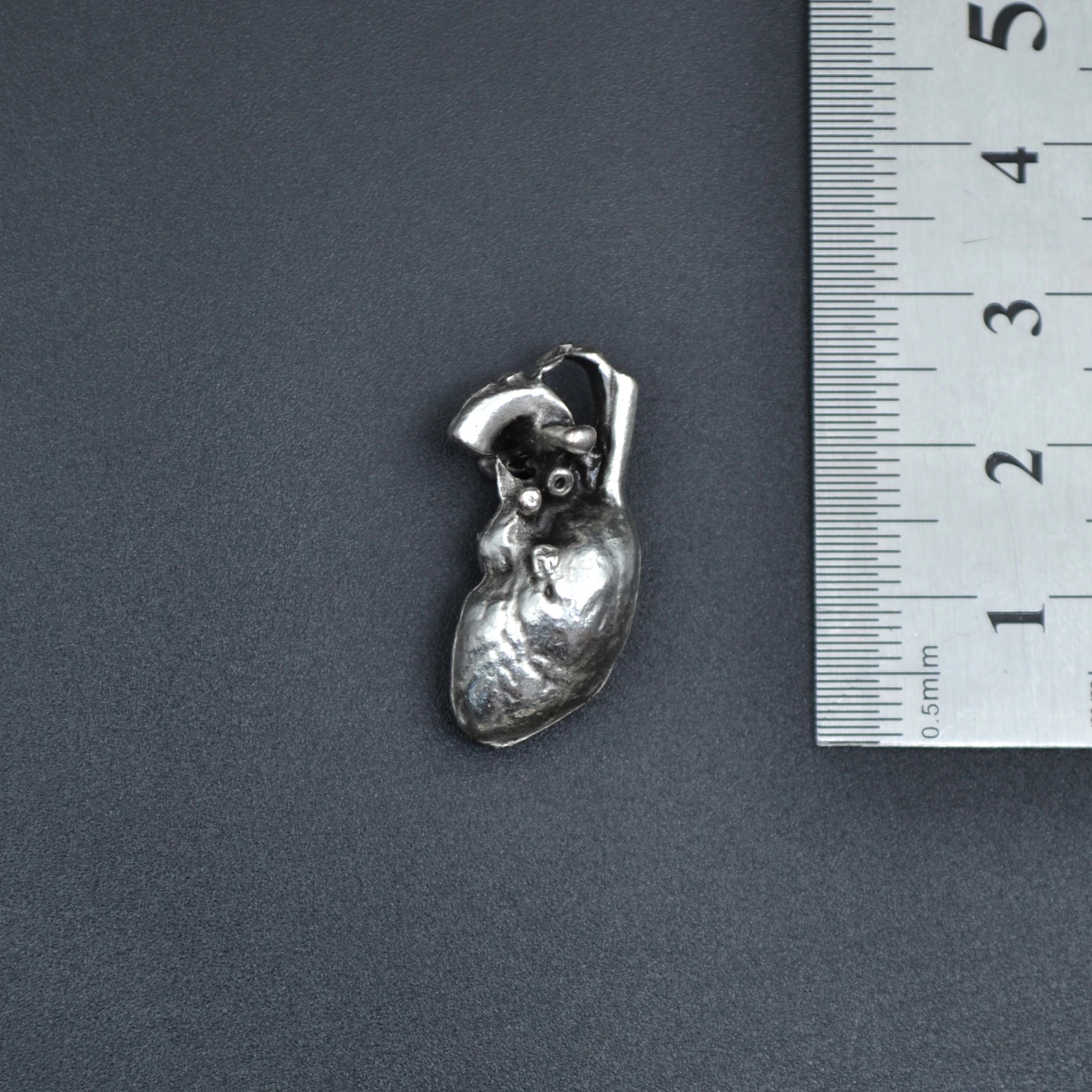 Kalp Kolye Ucu - Gümüş ( Silver ) Renk