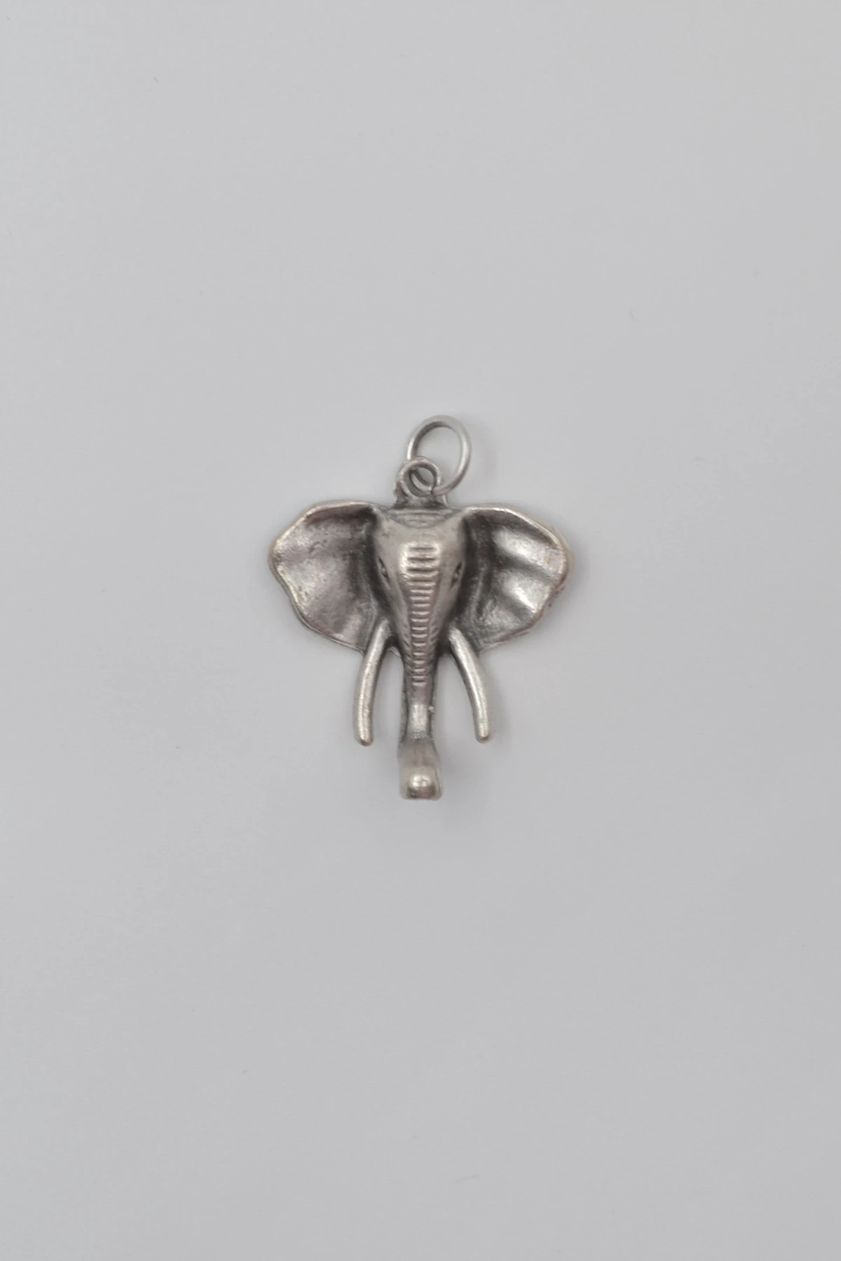 Fil Kafası KolyeDüz Ezme Zincir Kolye - Antik Gümüş Kaplama - Kadın Erkek - 60 cm