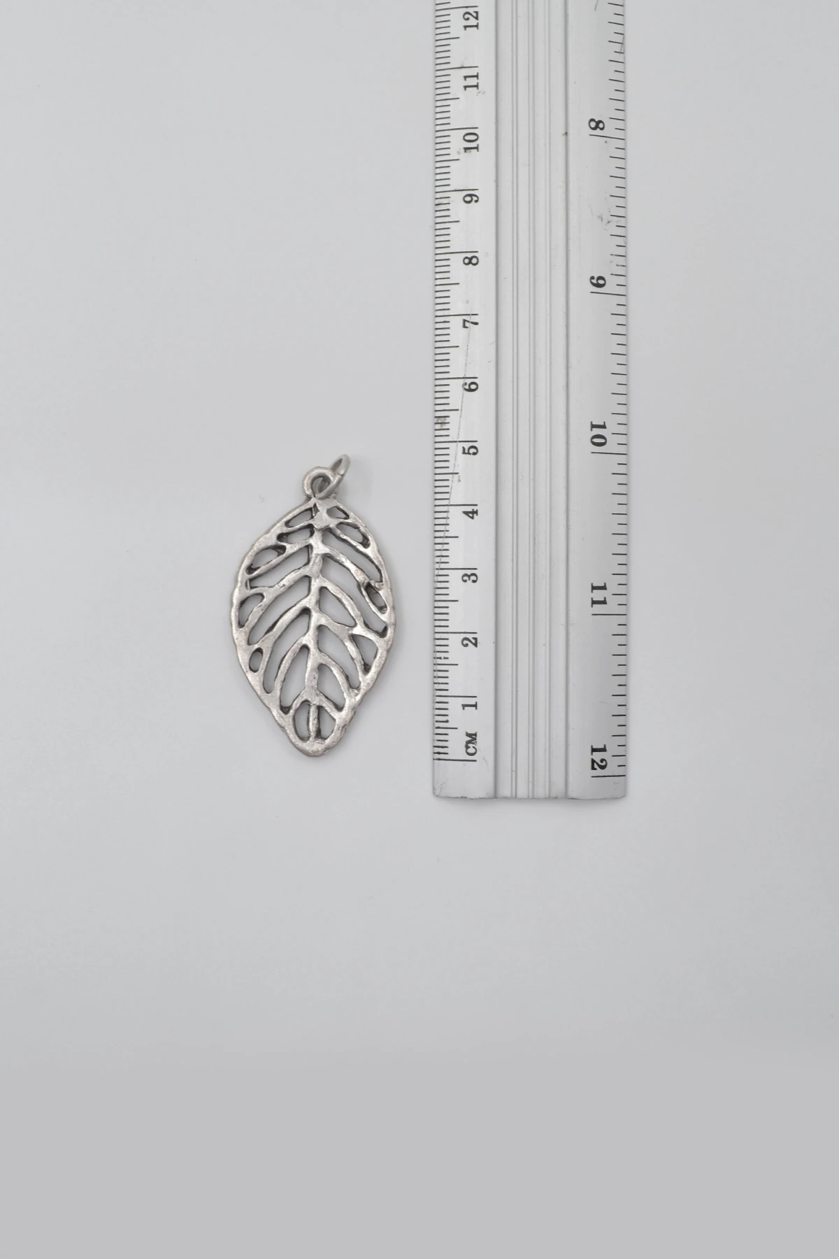 Yaprak Örme Zincir Kolye - Antik Gümüş Kaplama - Kadın Erkek - 60 cm