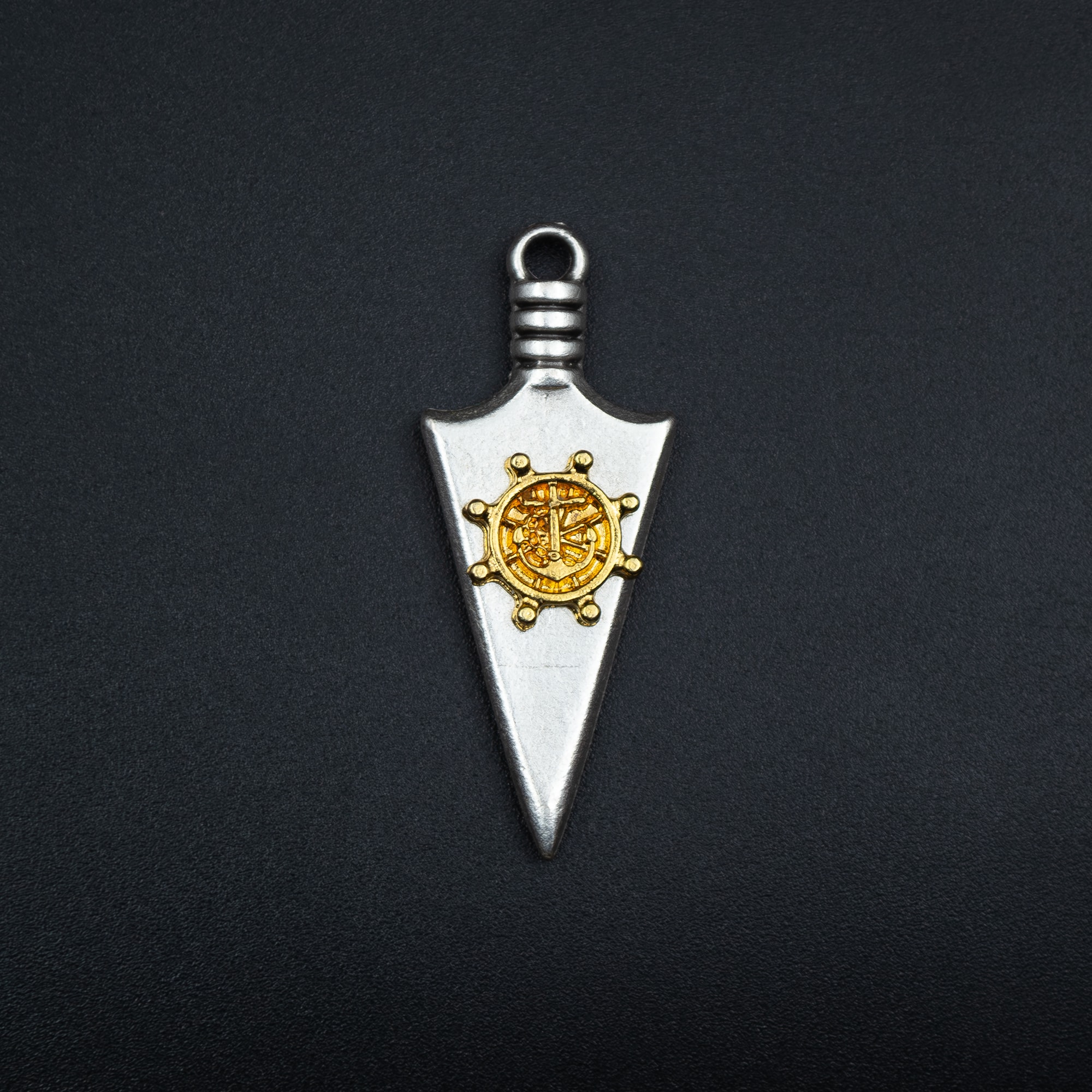 Ok Ucu Dümen Detaylı Kolye - Gümüş ( Silver ) Renk - 60 cm Düz Ezme Zincir Kolye