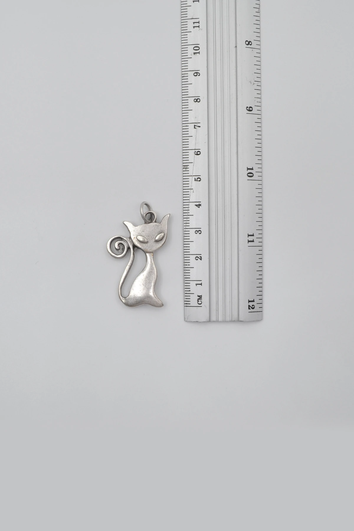 Mistik Kedi Kolye Ucu - Gümüş ( Silver ) Renk